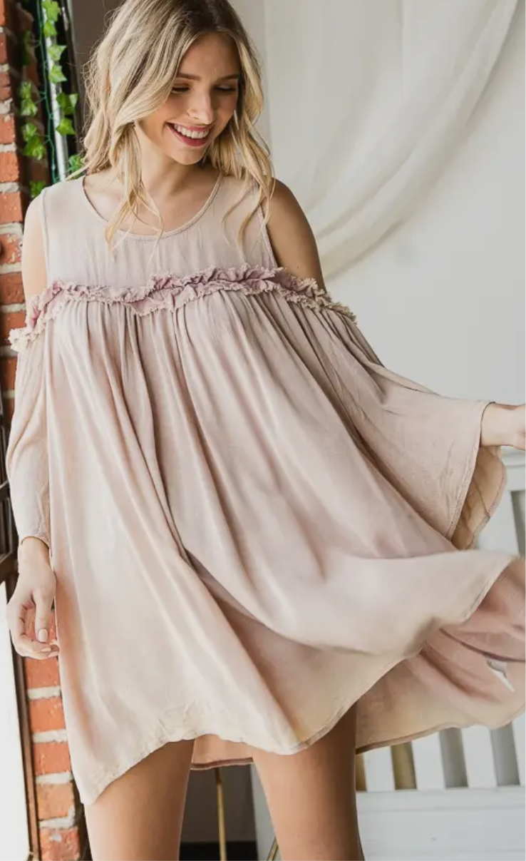 Tanga Cold Shoulder Ruffle Top