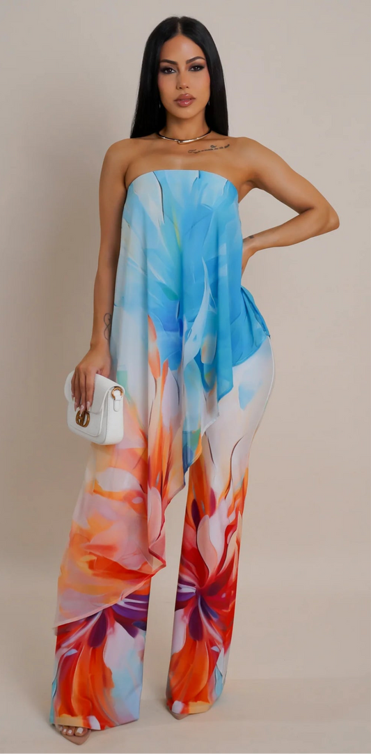 BEACH ME SOMEWHERE PRINTED JUMPSUIT
