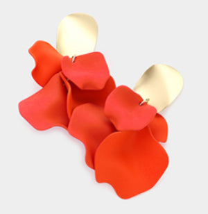 Layered Petal Cluster Drop Earrings