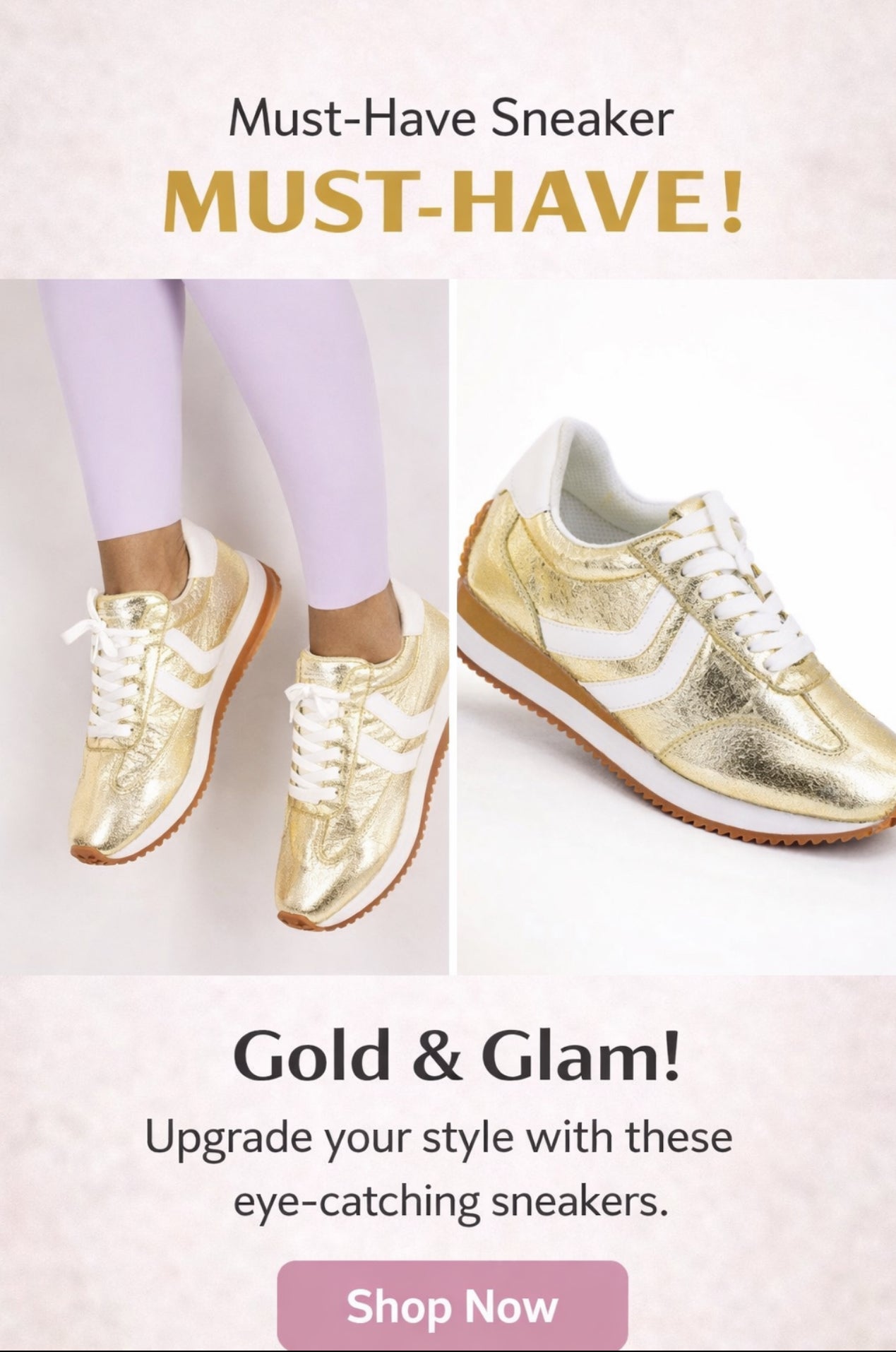 Gold & Glam Metallic Sneaker