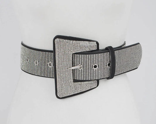 Rhinestone Buckle Belt
