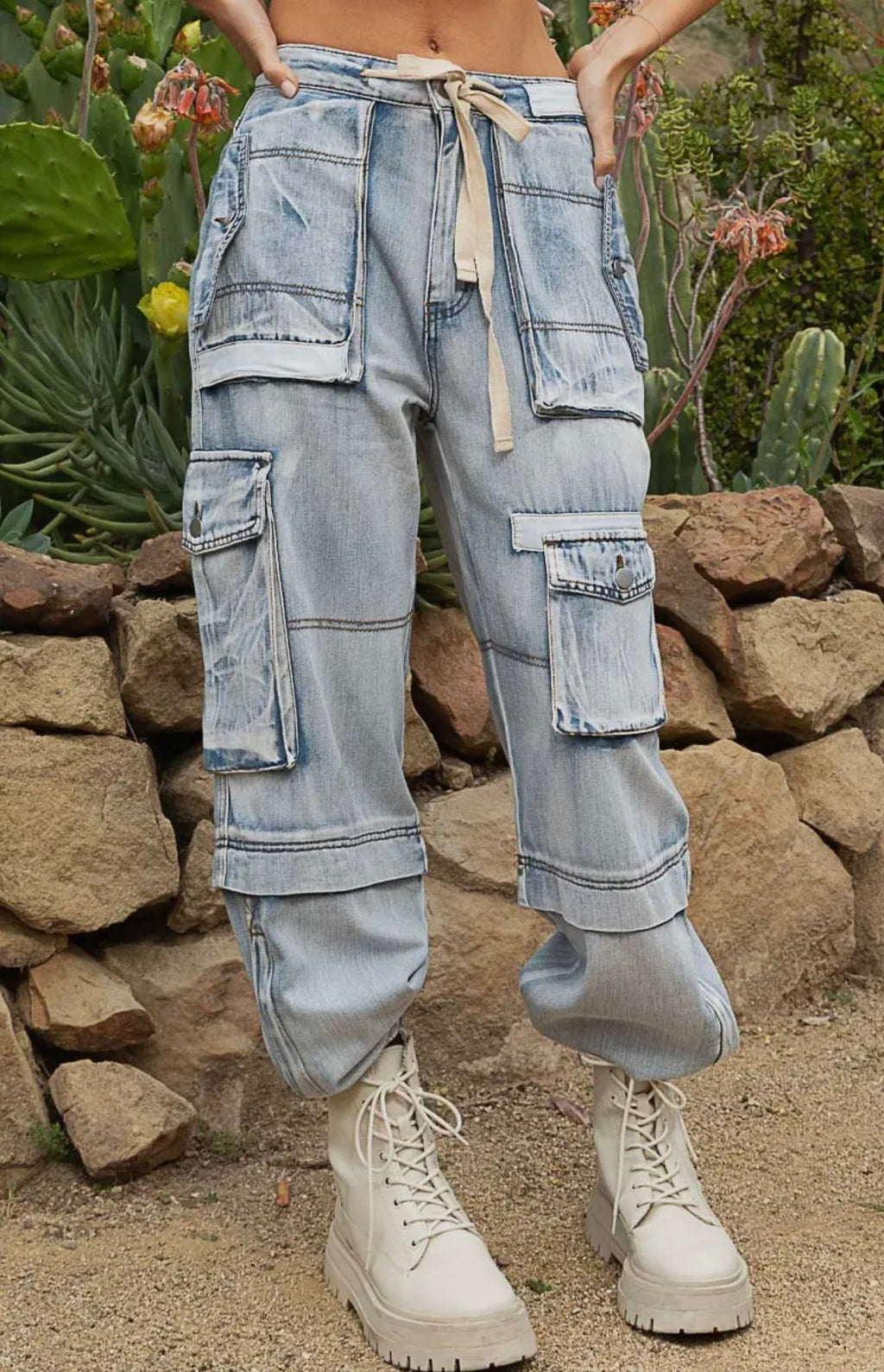 Girlfriend Slouchy Fit Cargo Jeans