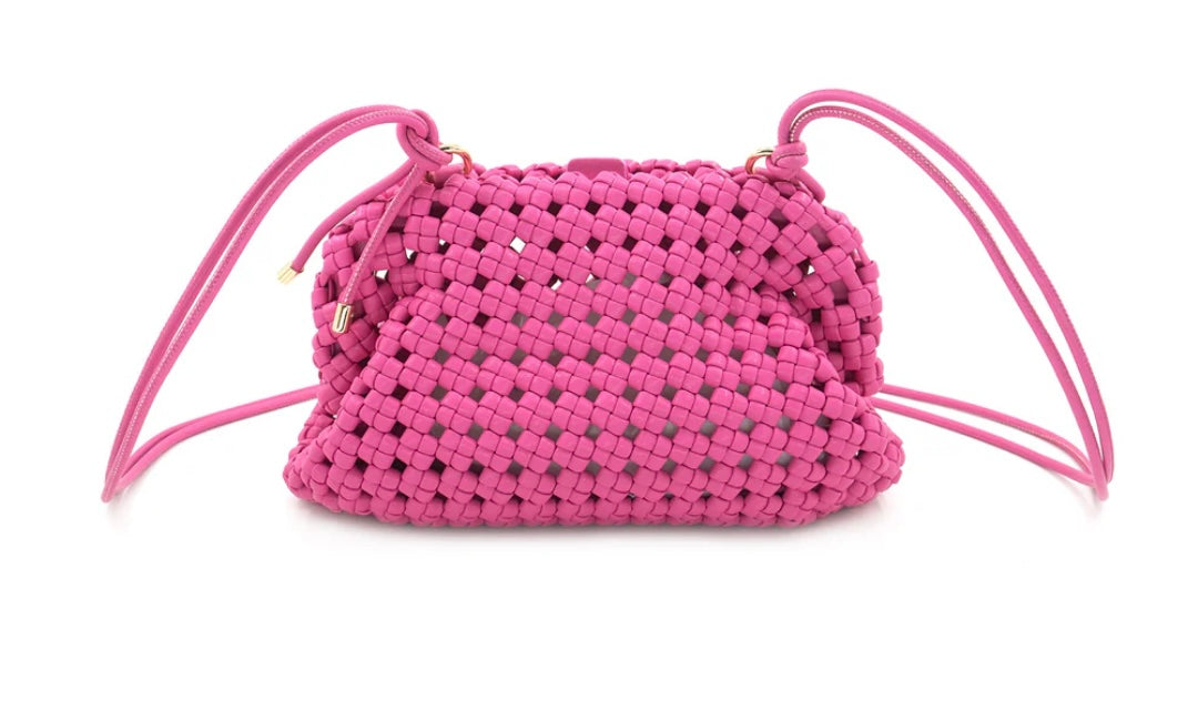 Basket Weave Clutch_Pink