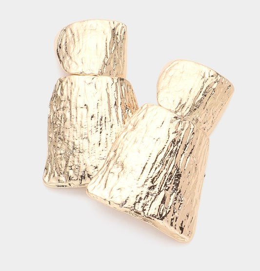 Textured Abstract Clip On Earrings