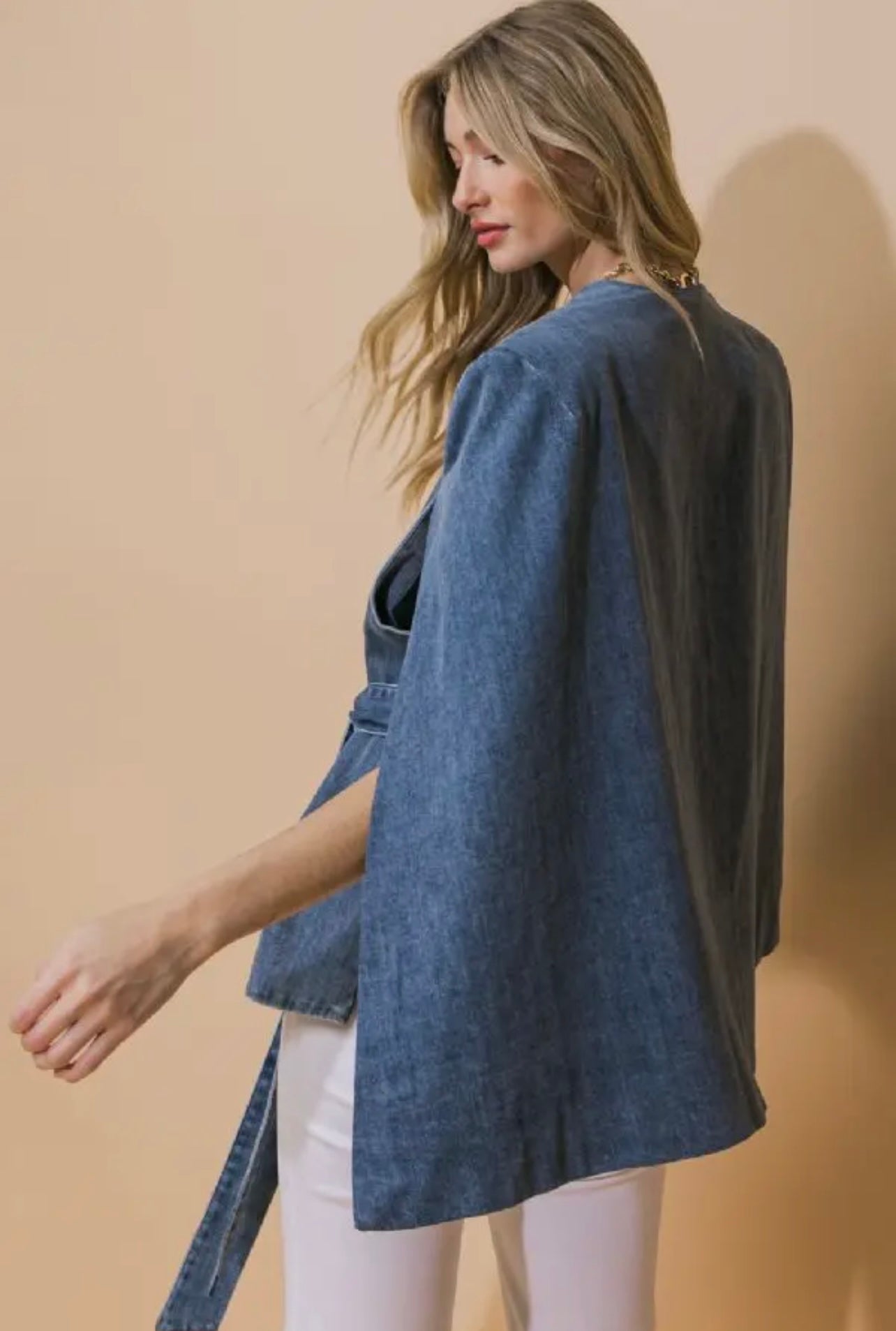 Denim Capelet Jacket