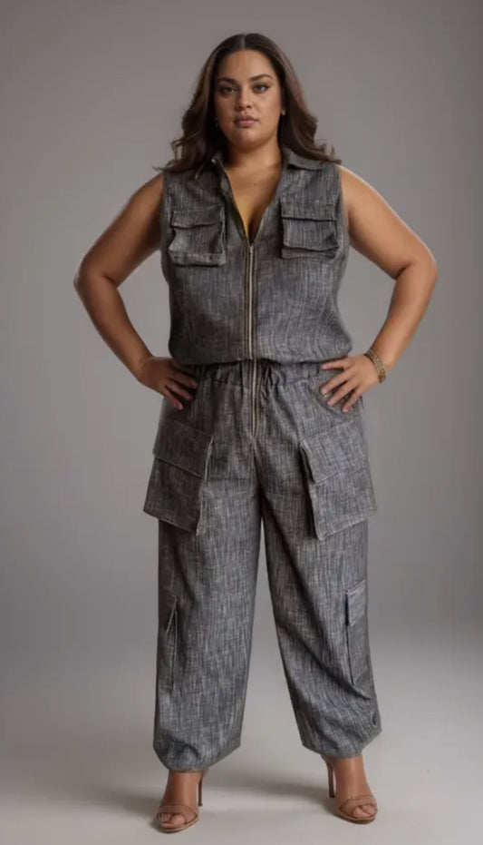 Majority Rule Denim Jumpsuit