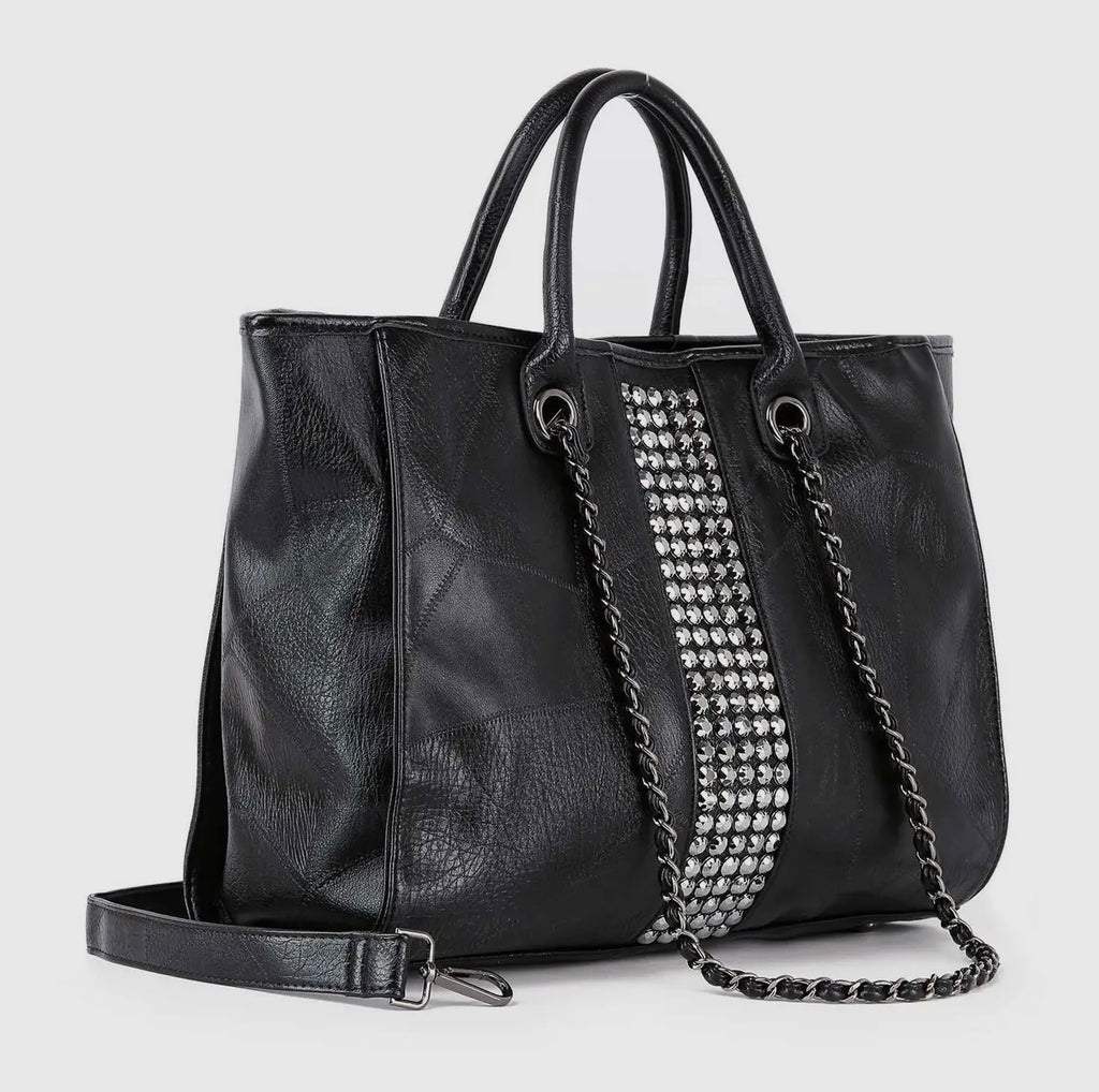 Stunning Rhinestone Accented Tote Handbag
Make a shining