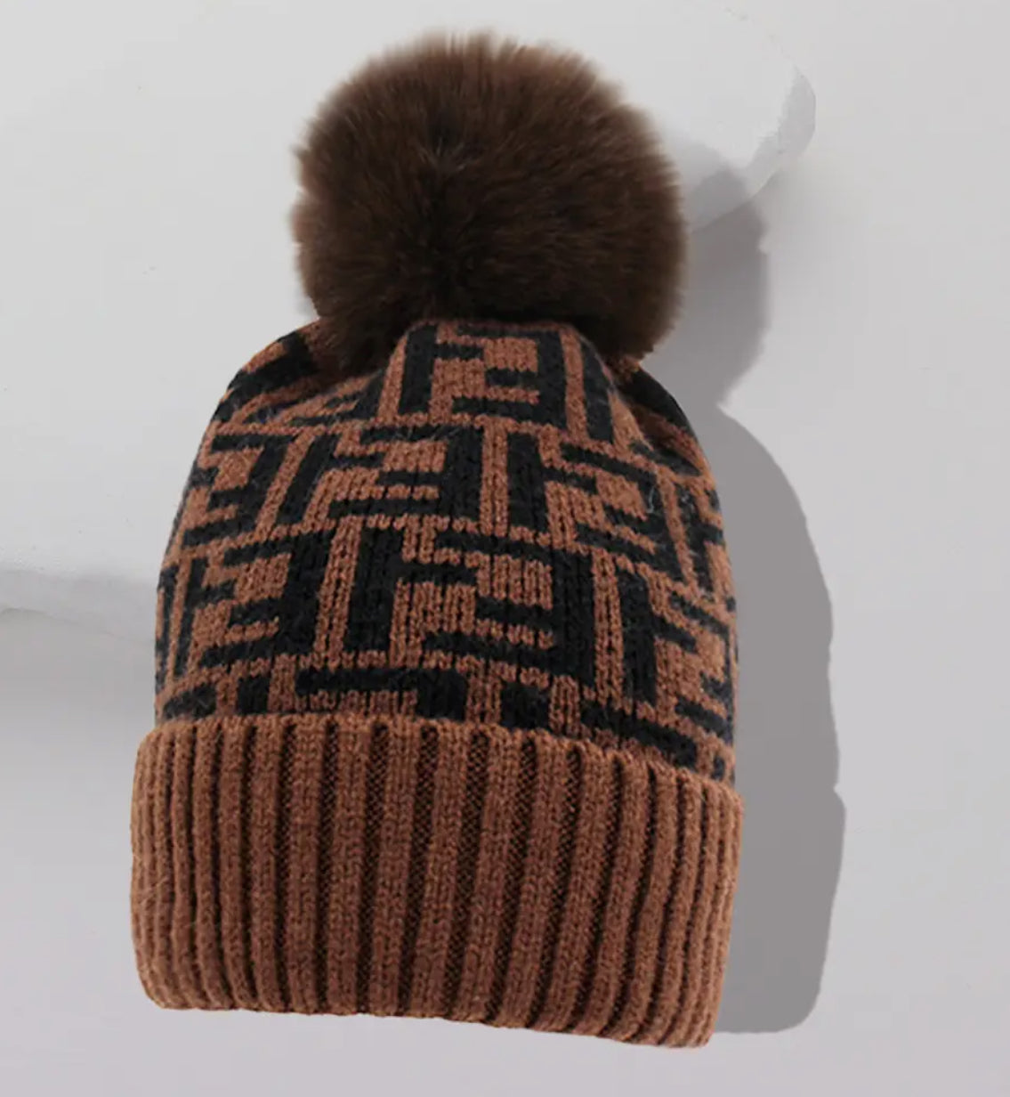 Greek Geometric Patterned Beanie