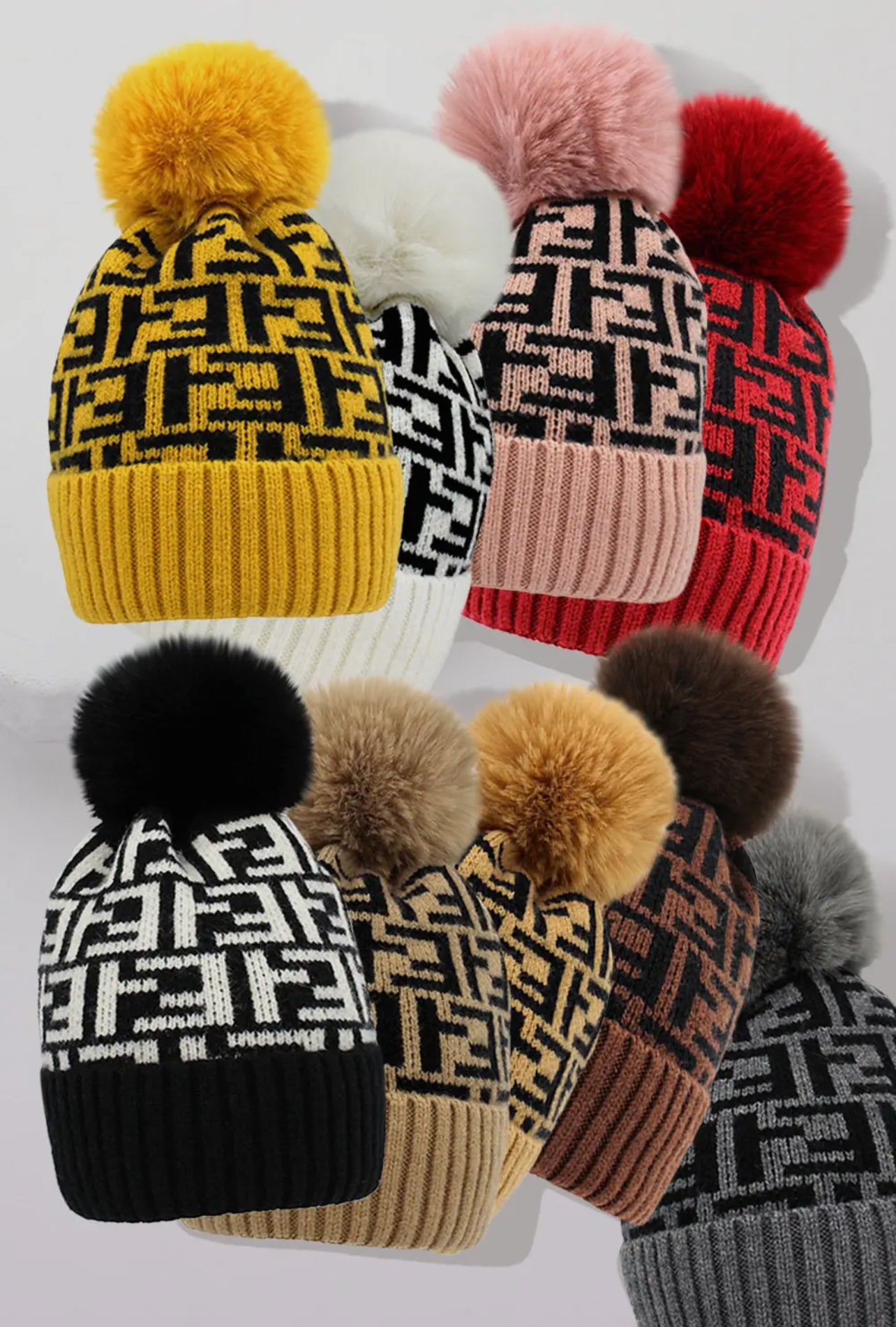 Greek Geometric Patterned Beanie