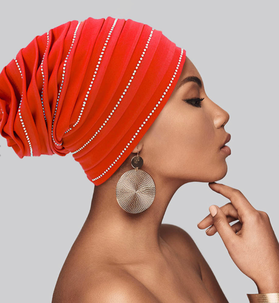 Bling Accented Turban Hat