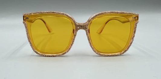 Gold Rhinestones Sunglasses