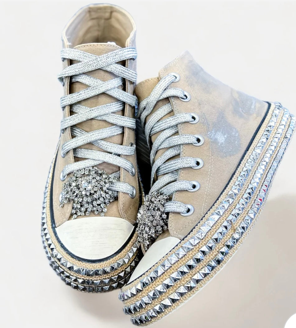 KANDI KHAKI EMBELLISHED HIGH Sneaker