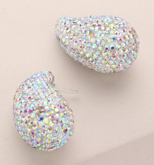 Bling Studded Teardrop Earrings_AB