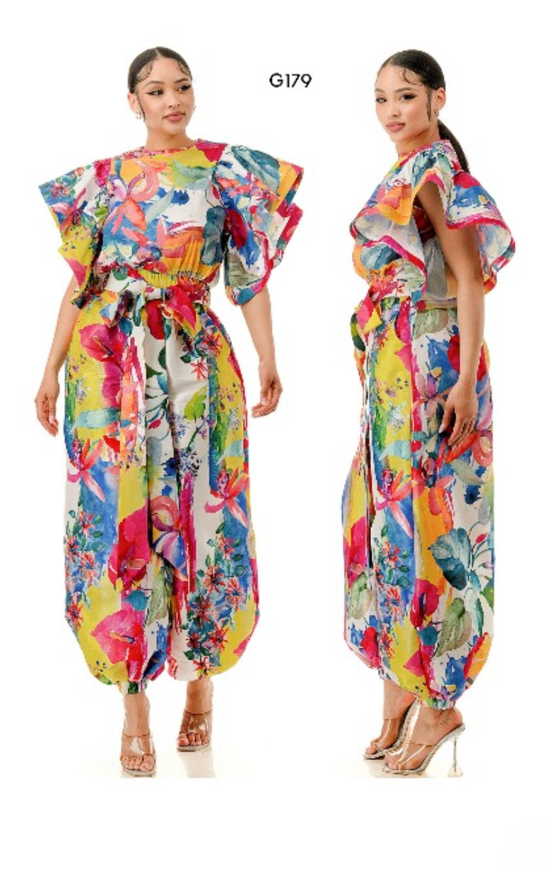 Olivia 2pc Pant Set_Multi Color Print