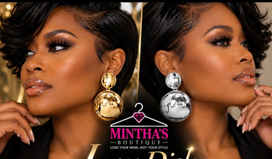 Oversized Shaped Metal Disc Drop Statement Earrings