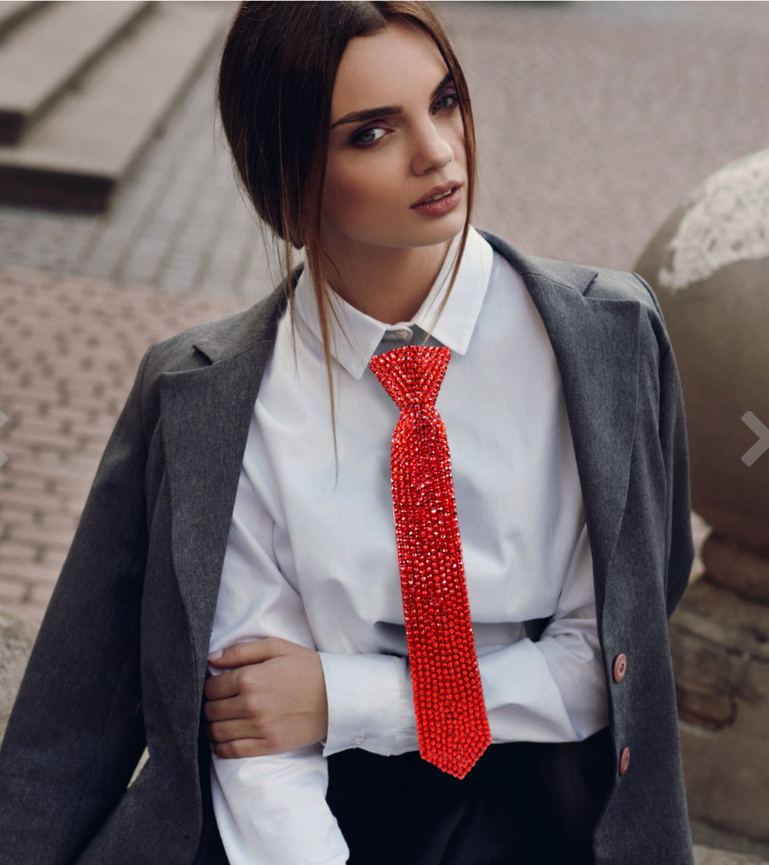 Red Bling Neck Tie