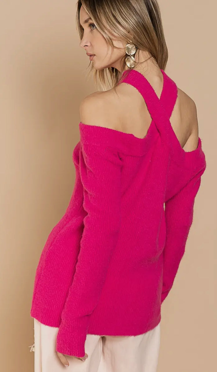 ABBIE SWEATER IN FUCHSIA