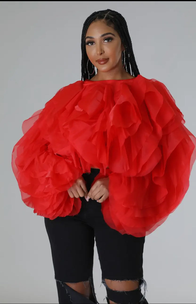 Giving You Everything Long Ruffle Top