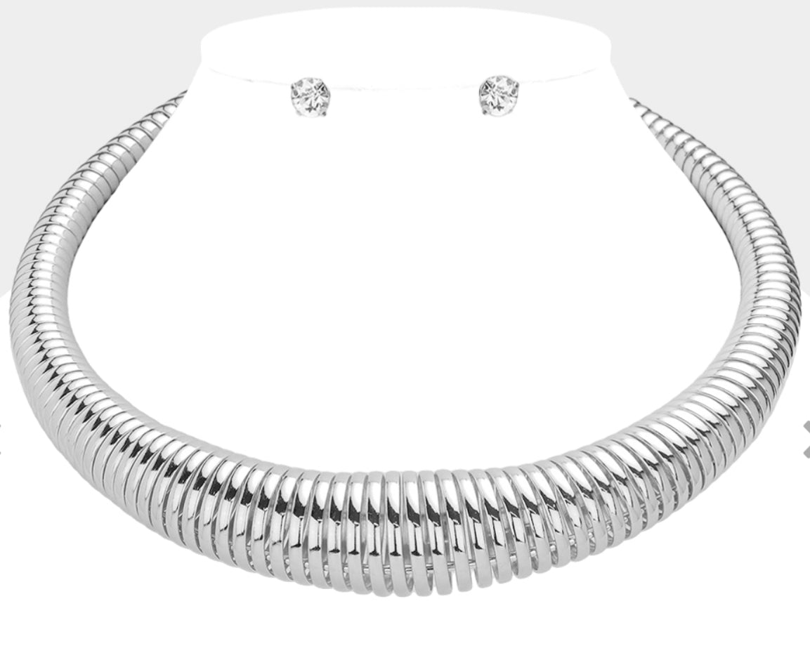 Chunky Metal Spring Necklace