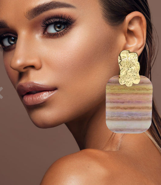 Oversized Patterned Celluloid  Earrings