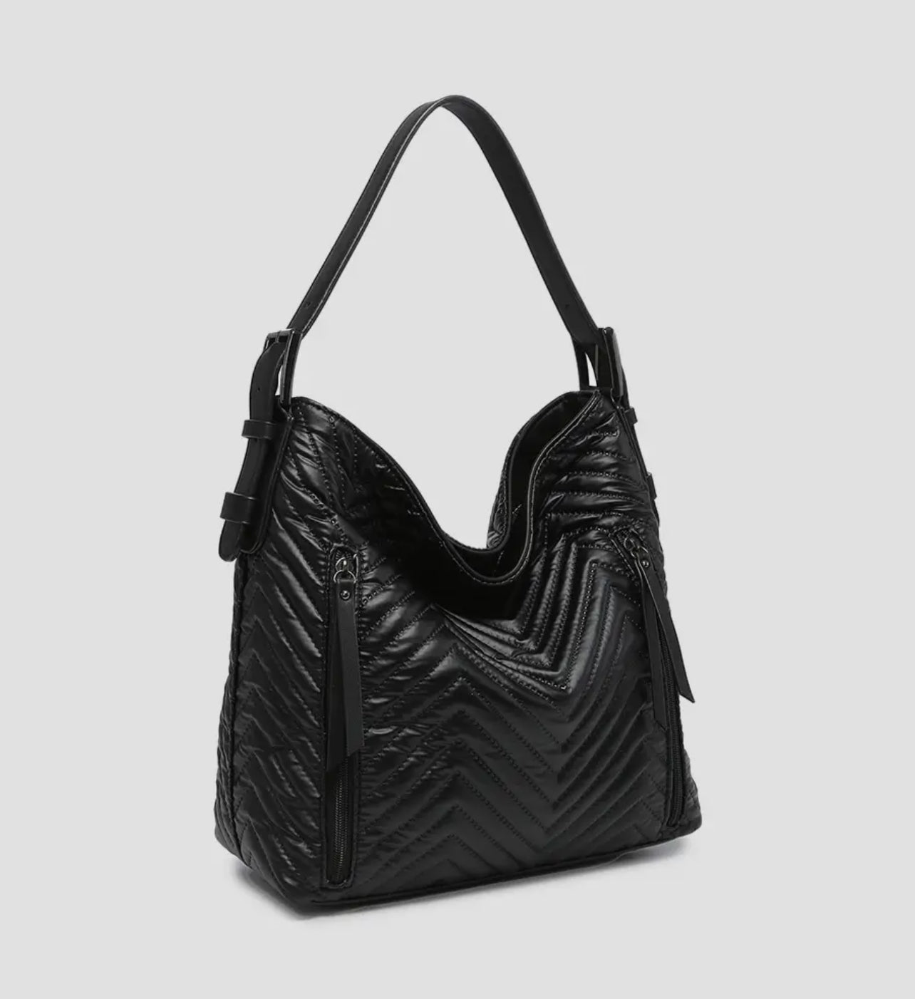 Black Nylon Hobo Bag