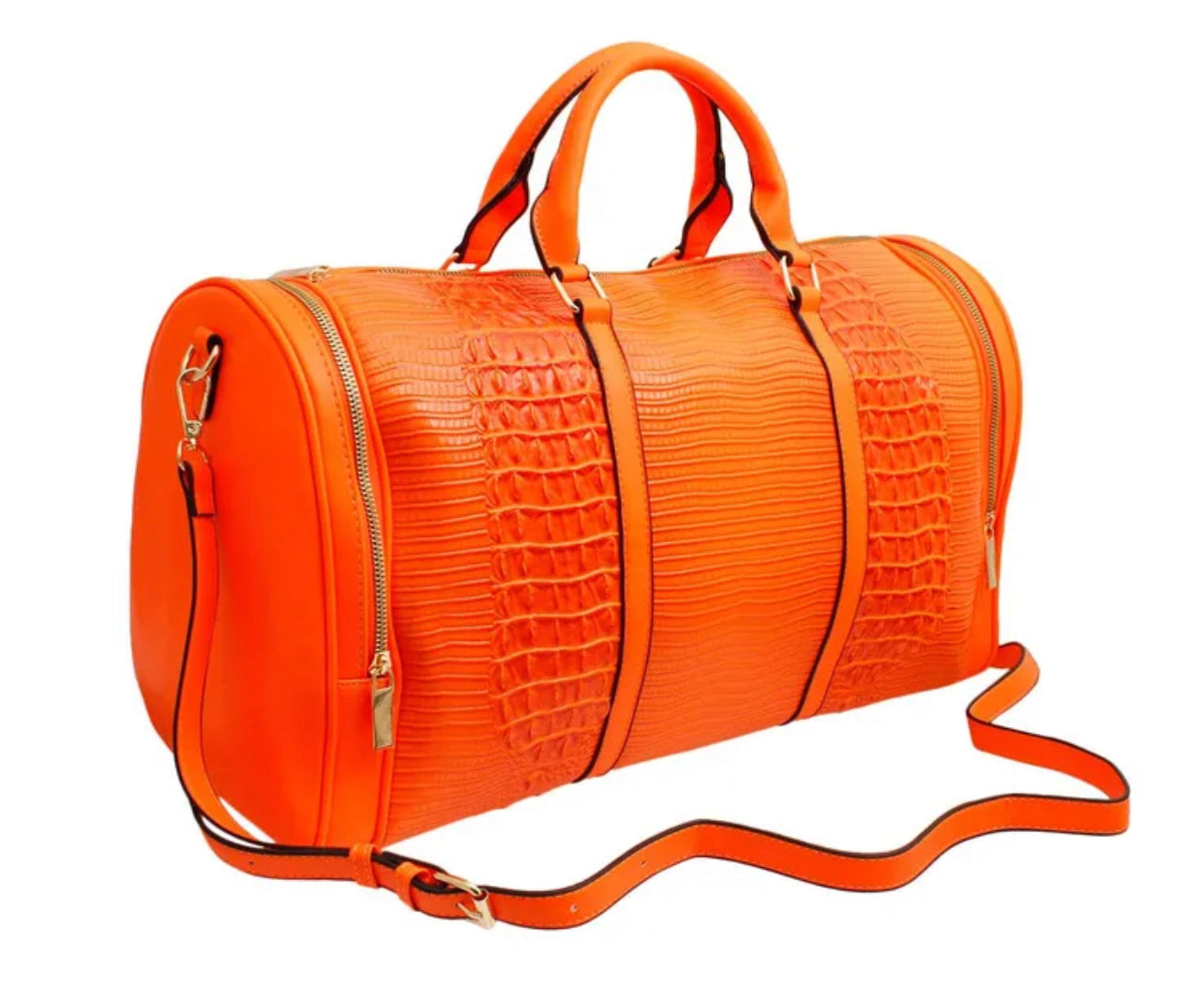 Bright Orange Croc Overnight Bag