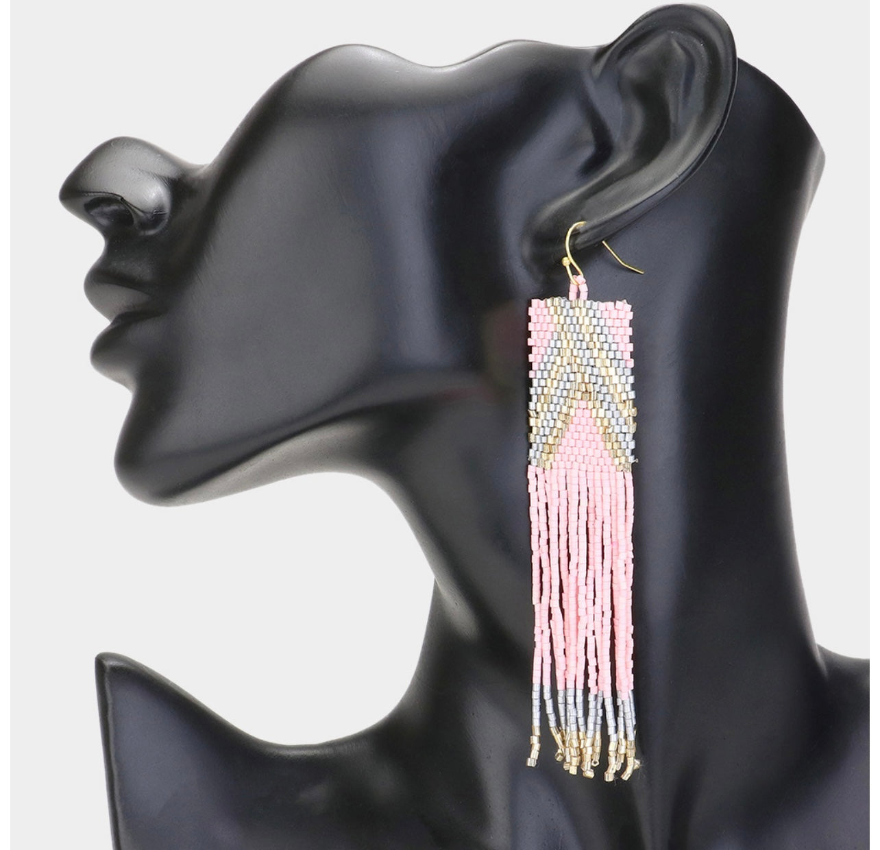 Beads Fringe Statement Earrings