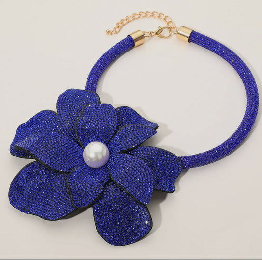 Bling Oversized Flower Necklace
