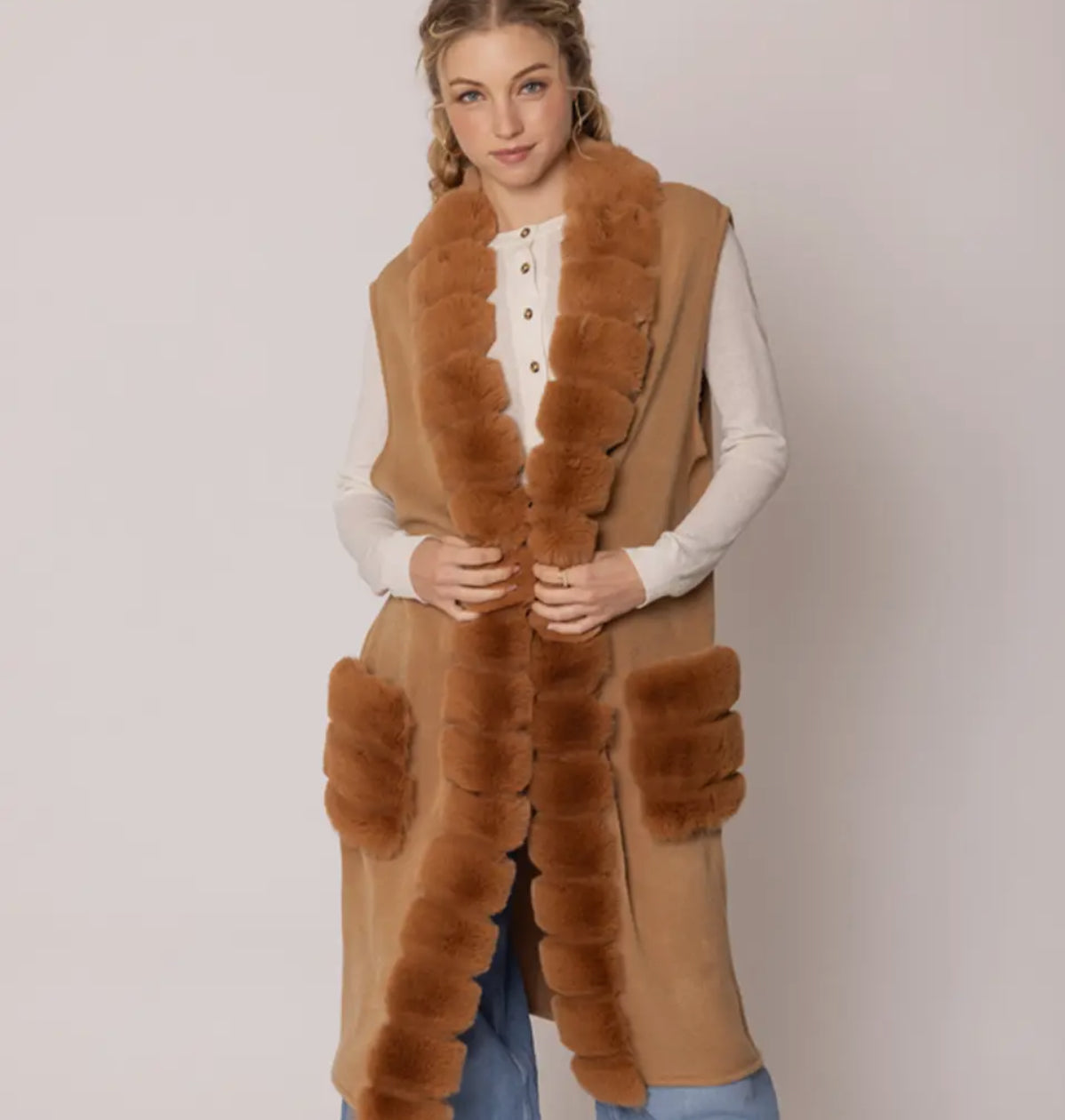 Faux Fur Long Vest