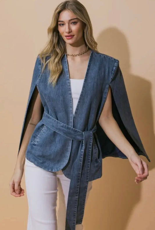 Denim Capelet Jacket