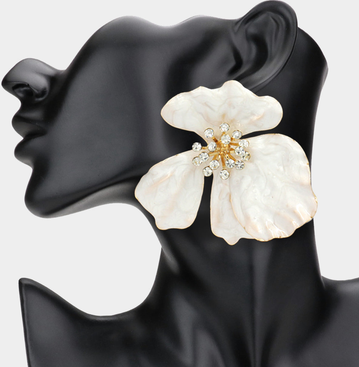 Oversized Stone  Petal Flower Earring