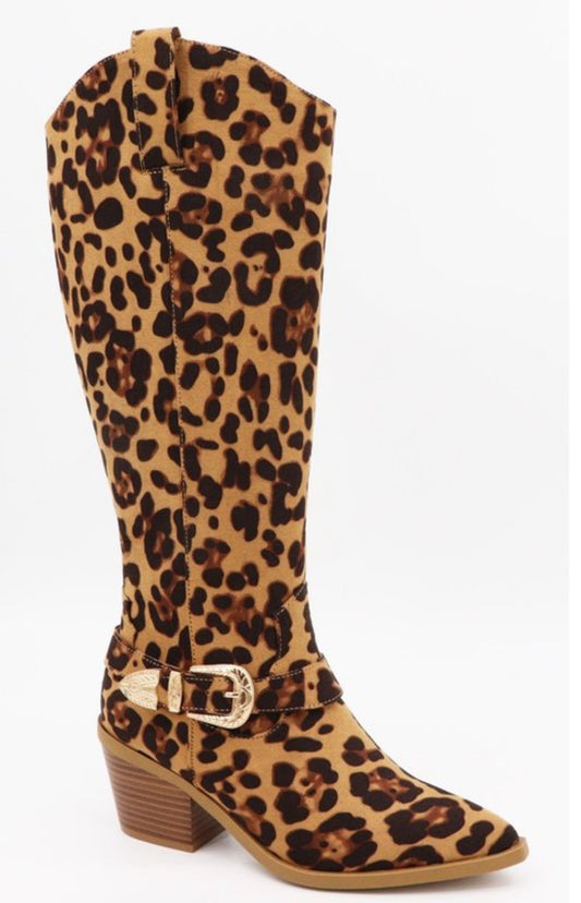 Leopard Texan Boots