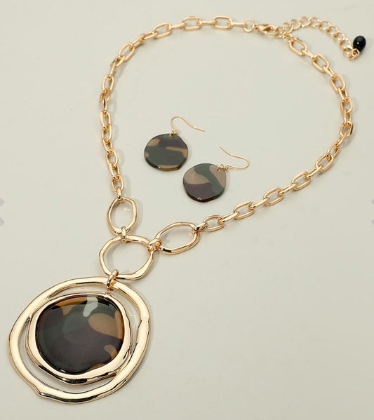 Bold Glitter Abstract  Statement Necklace