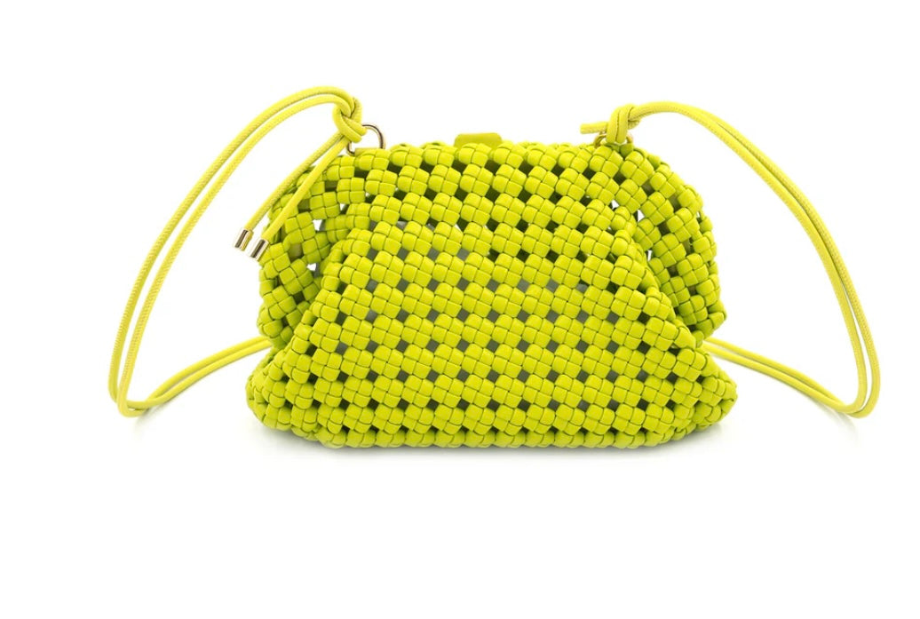 Basket Weave Clutch_Lime Green