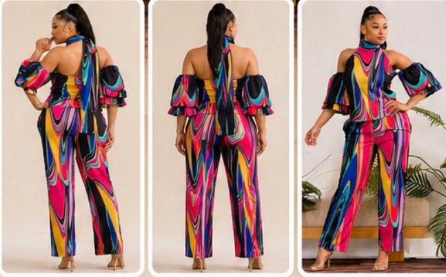 Dynasty 2pc Pant Set_Multi Color
