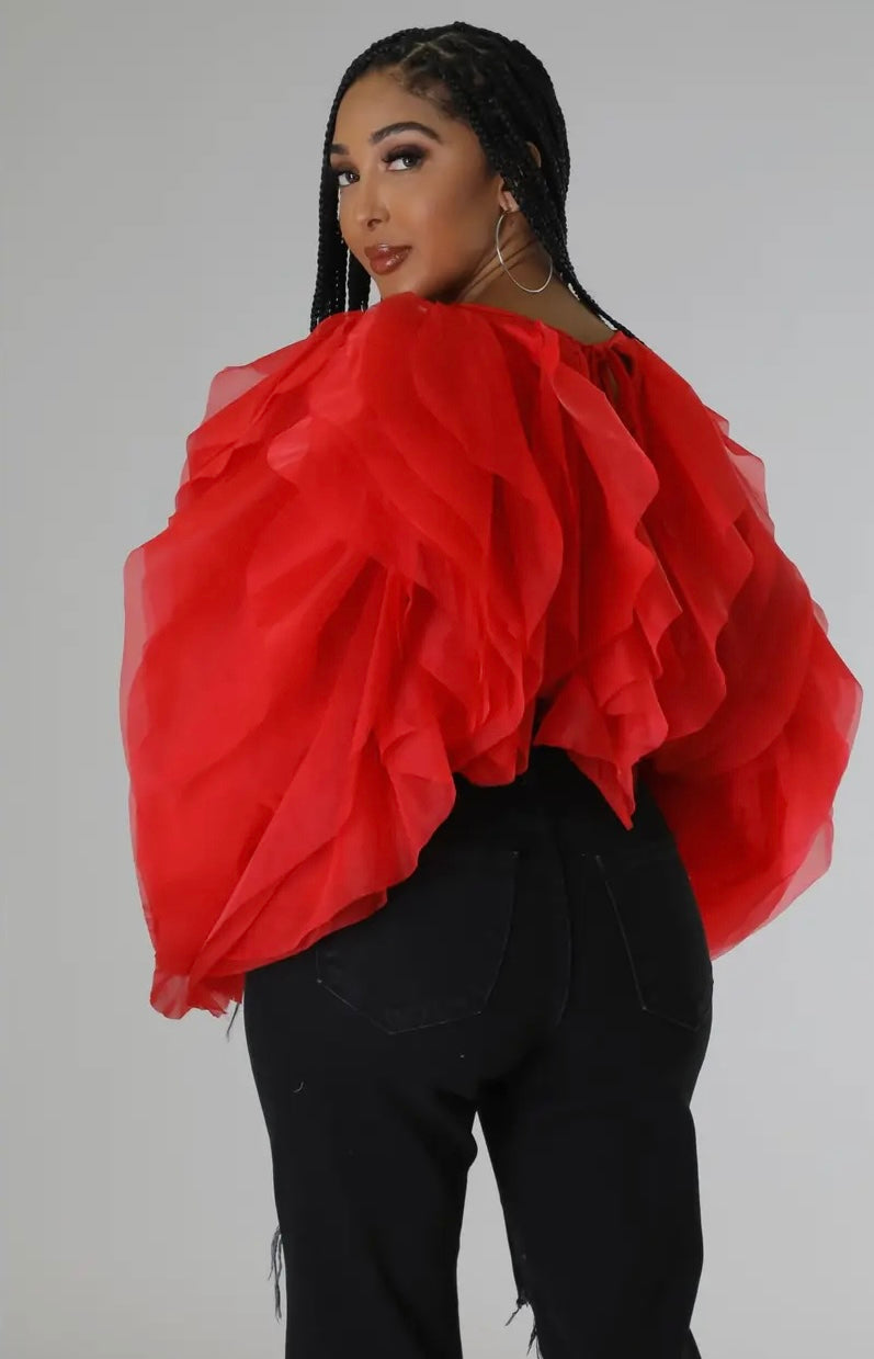 Giving You Everything Long Ruffle Top