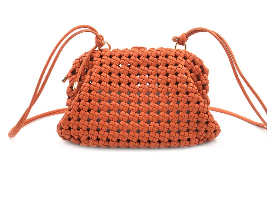Basket Weave Clutch_Orange
