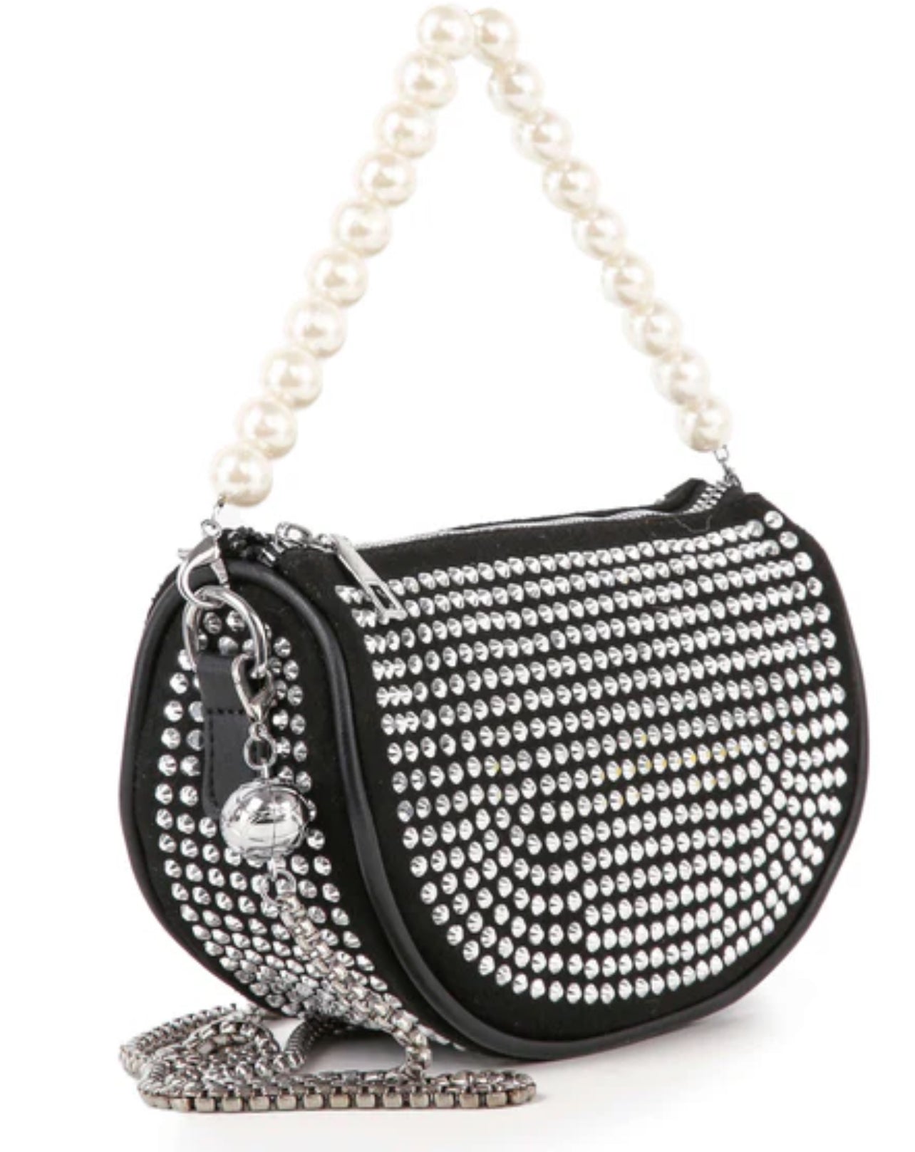 Rhinestone And Pearl Accented Petite Bag