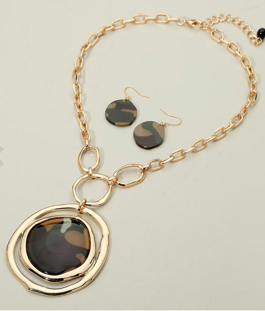 Bold Glitter Abstract Statement Necklace