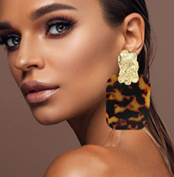 Oversized Patterned Leopard Earrings