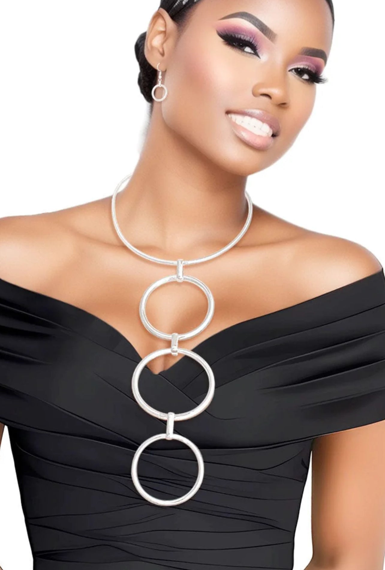 Linked Rings Necklace Set