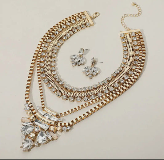Back In Time Crystal Statement Necklace