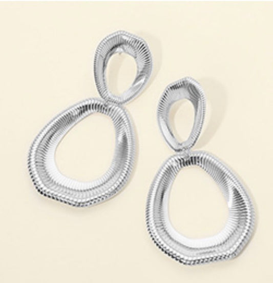 Abstract Hoop Drop Statement Earrings