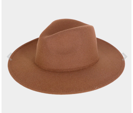 Solid Dark Brown Fedora Hat