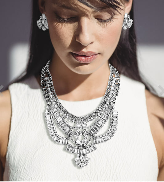 Antique Stone Embellished Statement Necklace