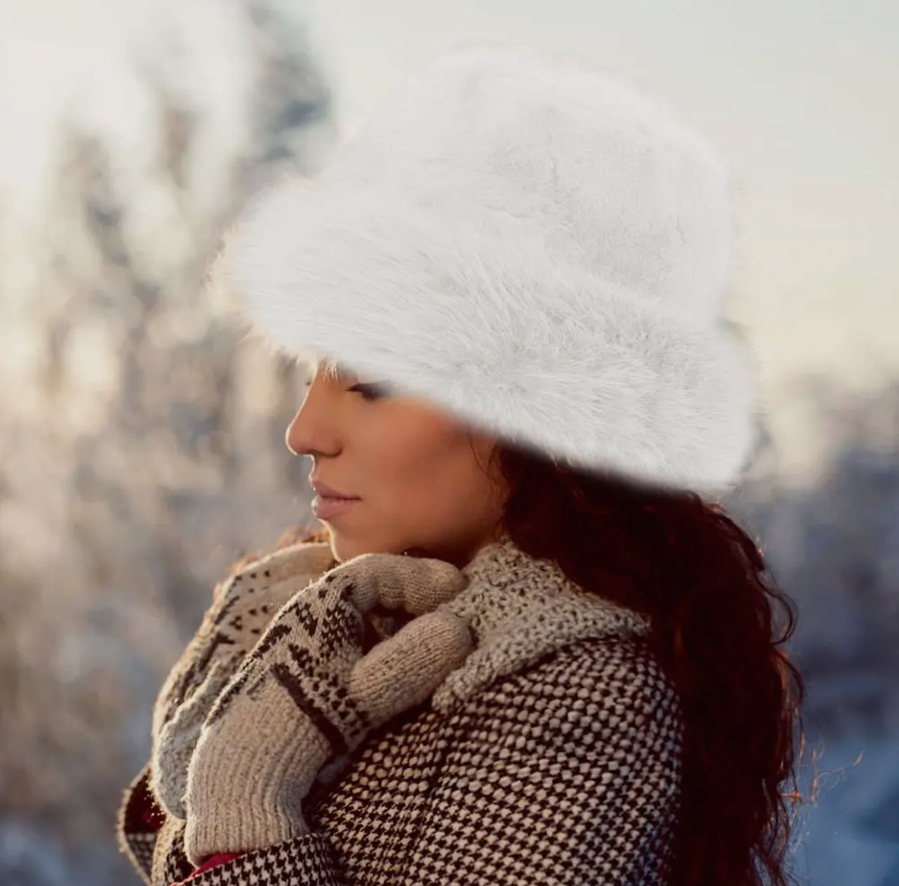 Faux Fur Plush Bucket Hat