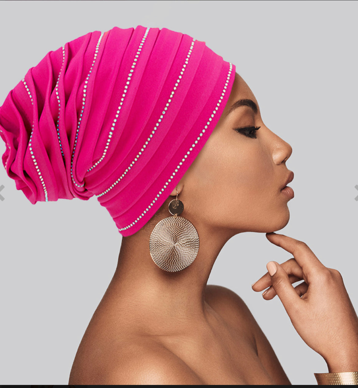 Bling Accented Turban Hat