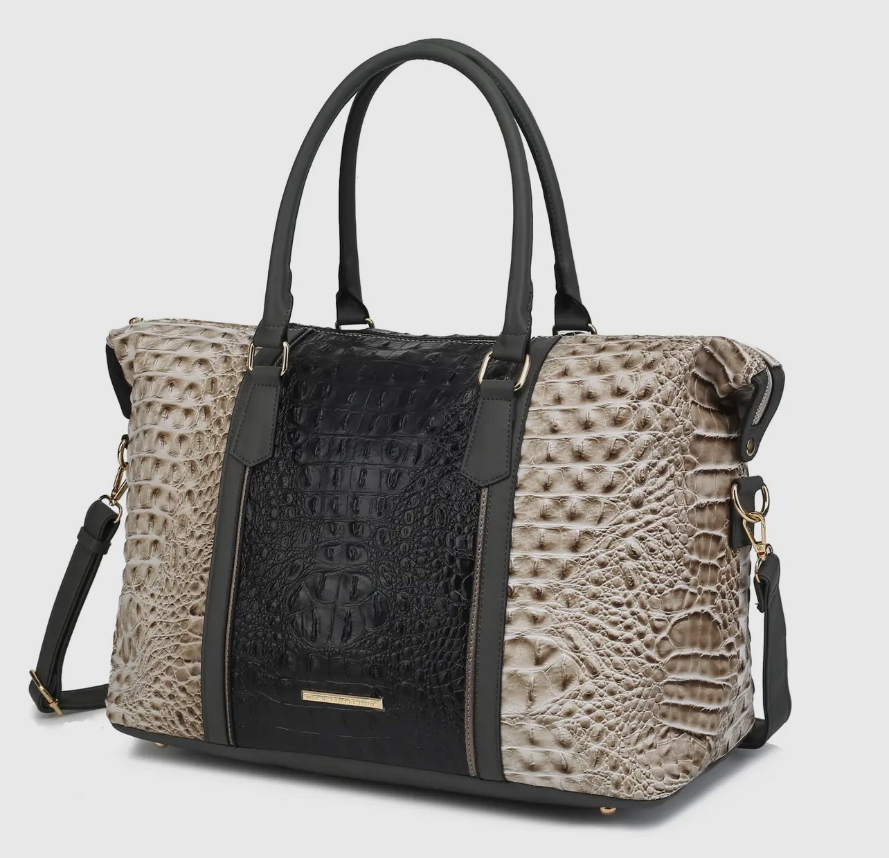 Raven Croc Embossed Duffel Bag_Black