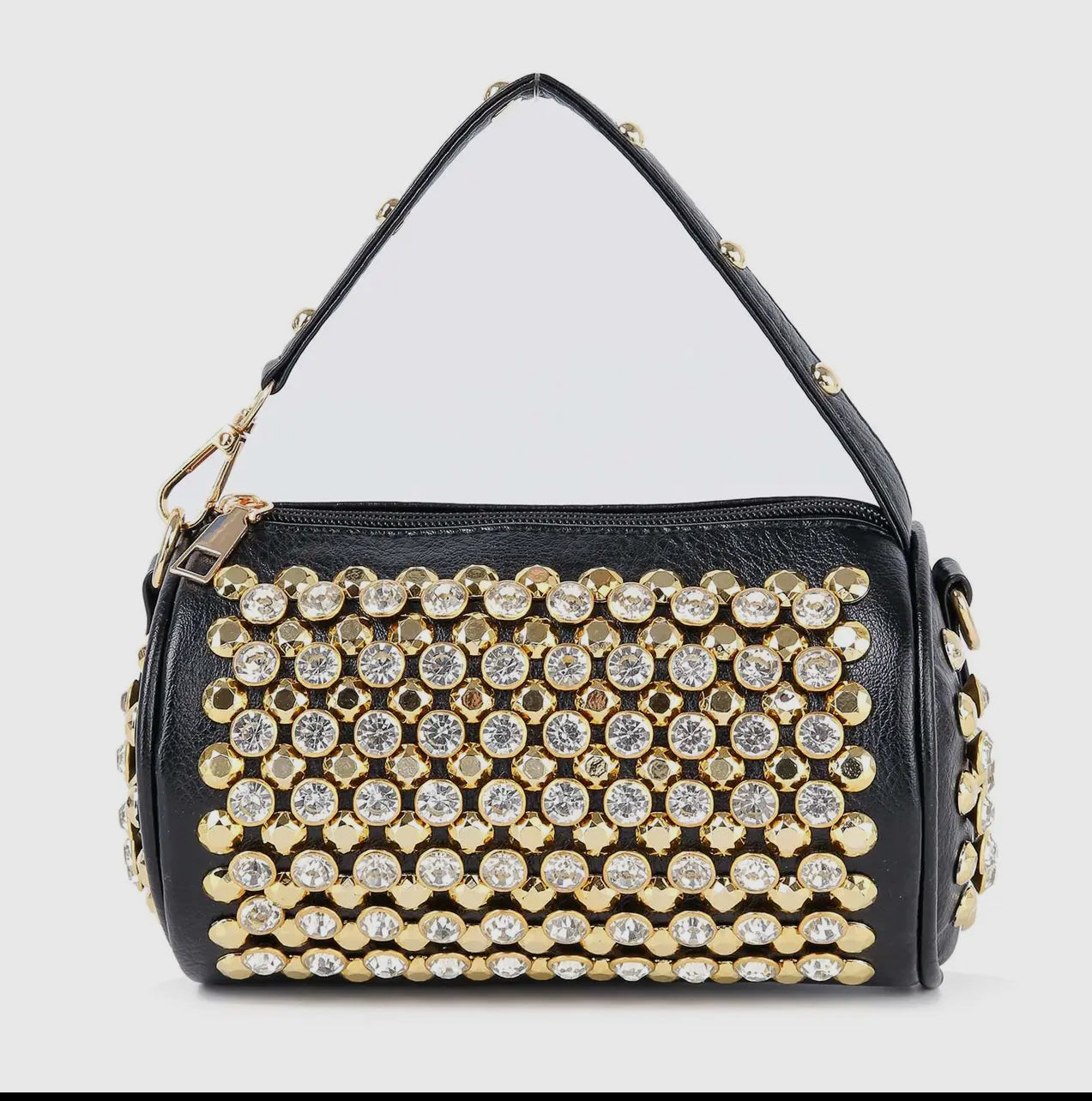 Rhinestone Cylinder Crossbody Bag