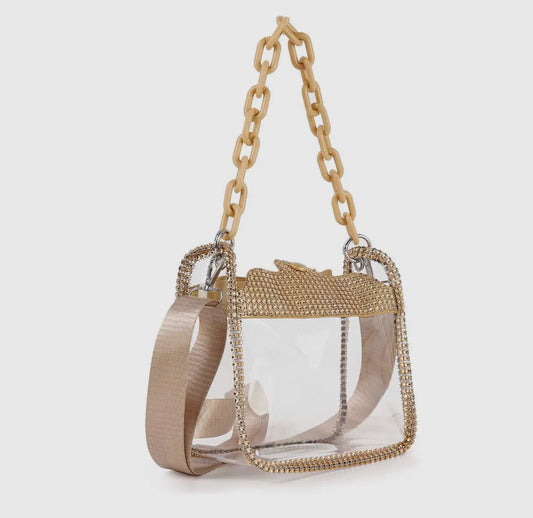 Lena Clear Handbag in Gold